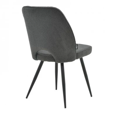 Renish pakoworld bouclé chair gray-metallic black leg 47x61x85cm