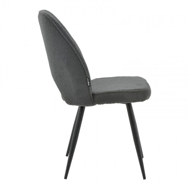 Renish pakoworld bouclé chair gray-metallic black leg 61x47x91.5cm