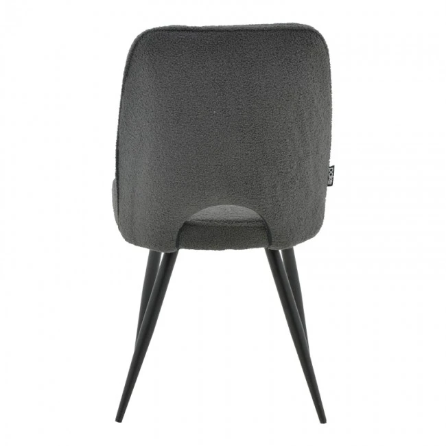Renish pakoworld bouclé chair gray-metallic black leg 61x47x91.5cm