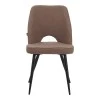 Renish pakoworld chair bouclé in cappuccino color with black metallic legs61x47x91.5cm