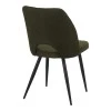 Renish pakoworld chair bouclé in dark green color with black metallic legs 61x47x91.5cm