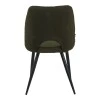 Renish pakoworld chair bouclé in dark green color with black metallic legs 61x47x91.5cm