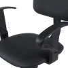 Icina Ι pakoworld pu reception chair on wheels in black shade 58x54x102-123cm