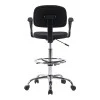 Icina Ι pakoworld fabric reception chair on wheels in black shade 58x54x102-123cm