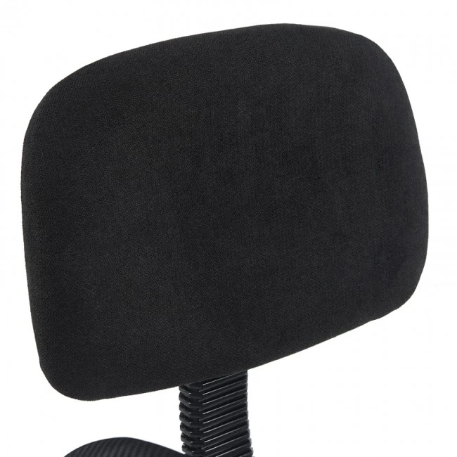 Icina Ι pakoworld fabric reception chair on wheels in black shade 58x54x102-123cm