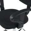 Icina Ι pakoworld fabric reception chair on wheels in black shade 58x54x102-123cm