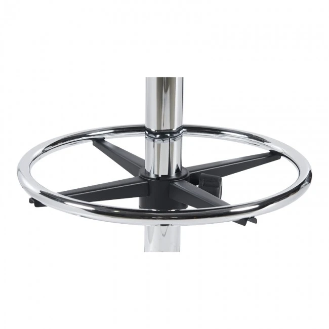 Icina Ι pakoworld fabric reception chair on wheels in black shade 58x54x102-123cm