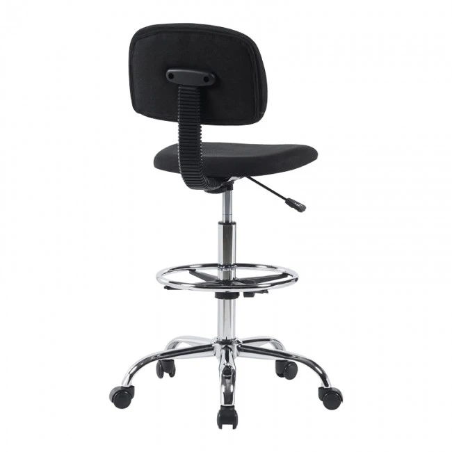 Icina pakoworld fabric reception chair on wheels in black shade 58x54x102-123cm