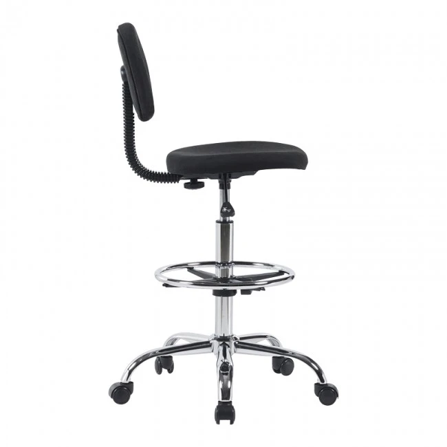 Icina pakoworld fabric reception chair on wheels in black shade 58x54x102-123cm