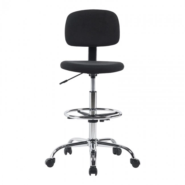 Icina pakoworld fabric reception chair on wheels in black shade 58x54x102-123cm