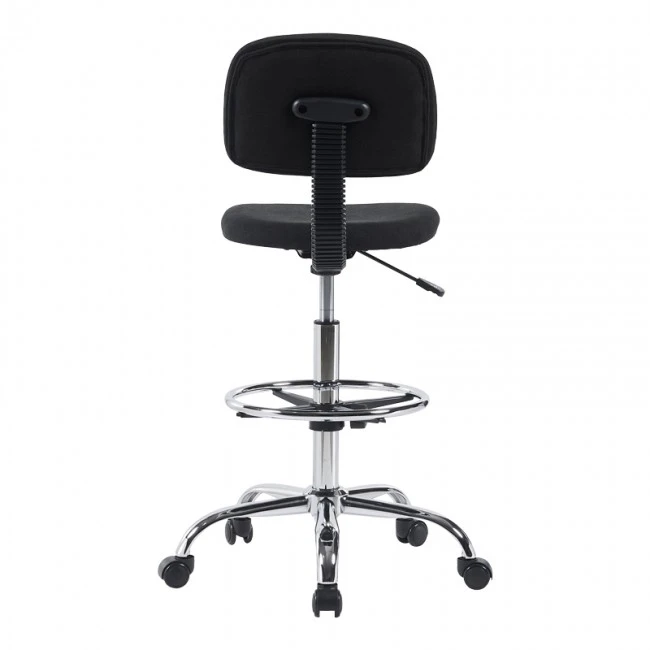 Icina pakoworld fabric reception chair on wheels in black shade 58x54x102-123cm