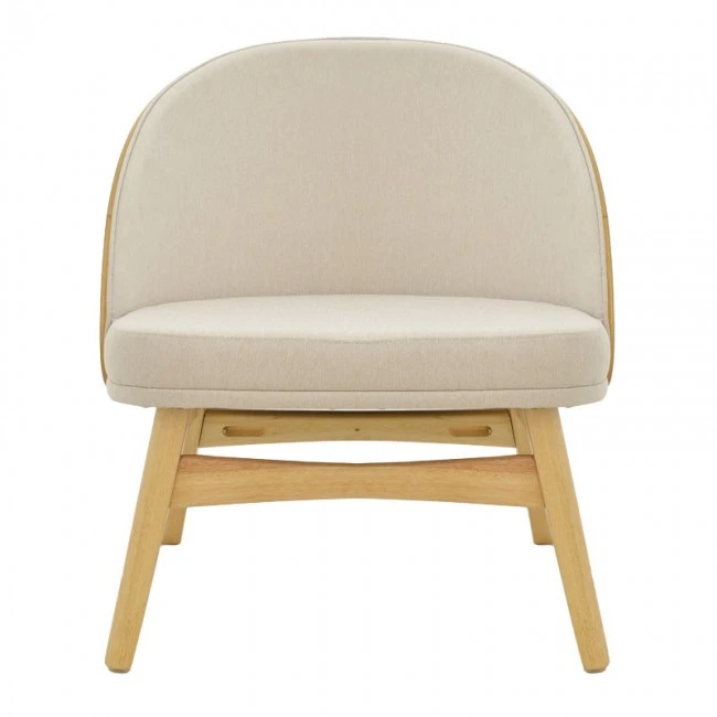 Καρέκλα Sarian pakoworld μπεζ ύφασμα-rubberwood φυσικό πόδι 69,5x71x70.5εκ