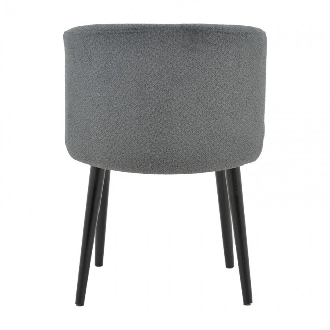 Καρέκλα Sirbet pakoworld ανθρακί μπουκλέ ύφασμα-μαύρο μέταλλο 55x45x80εκ