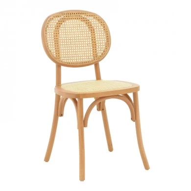 Zoel pakoworld stackable chair beech wood and rattan in natural shade 45x52x82cm