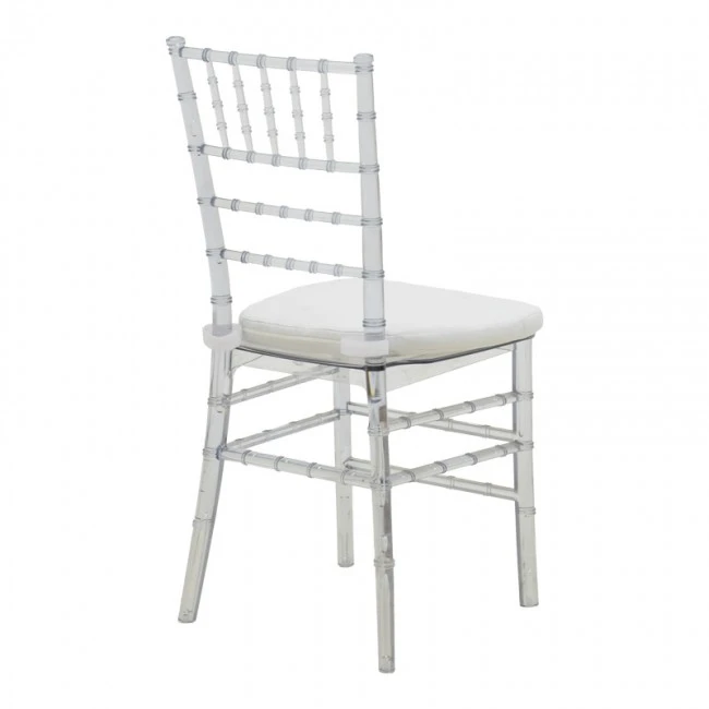 Tiffany chair pakoworld with cushion transparent pc 38x38.5x88cm