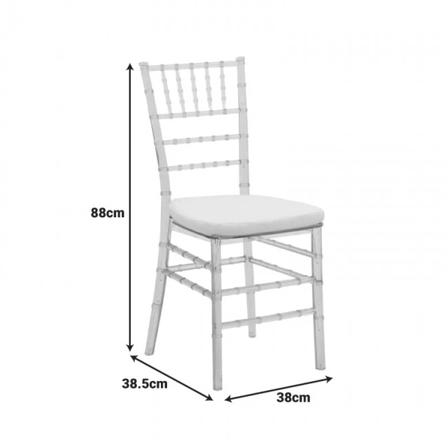 Tiffany chair pakoworld with cushion transparent pc 38x38.5x88cm