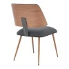 Chair Ubane pakoworld black pu-walnut metal legs 53x62.5x85cm