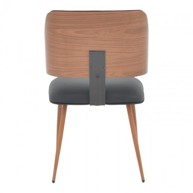 Chair Ubane pakoworld black pu-walnut metal legs 53x62.5x85cm