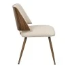 Καρέκλα Ubane pakoworld μπεζ pu-πόδι καρυδί μέταλλο 53x62.5x85εκ