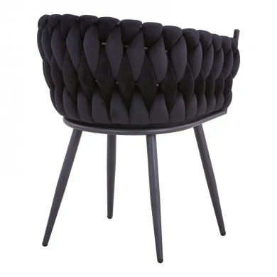 Vivian armchair pakoworld black velvet-leg black metal 61x55x80cm