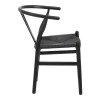 Wishbone chair pakoworld rubberwood-rope in black shade 60x51x80cm