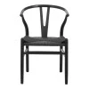Wishbone chair pakoworld rubberwood-rope in black shade 60x51x80cm