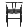 Wishbone chair pakoworld rubberwood-rope in black shade 60x51x80cm