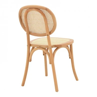Zoel pakoworld stackable chair beech wood and rattan in natural shade 45x52x82cm