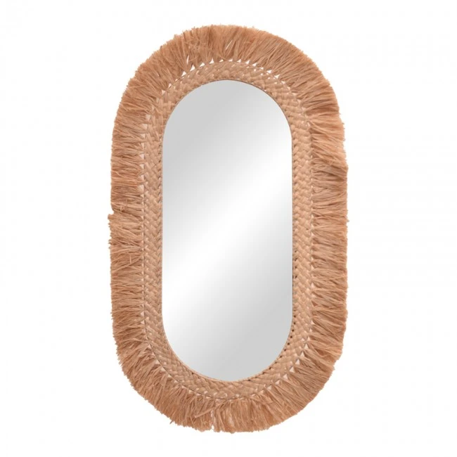 Bohnile Inart sisal mirror in natural color 70x4x120cm