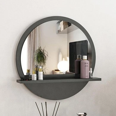 Breda pakoworld melamine mirror in anthracite shade 49x6x49cm