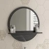 Breda pakoworld melamine mirror in anthracite marble shade 49x6x49cm