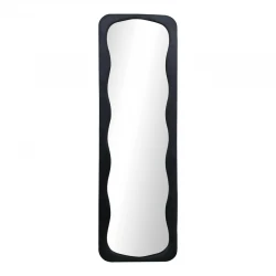 Καθρέπτης δαπέδου Lezour pakoworld βελούδο σε μαύρη απόχρωση 50x5x170εκ