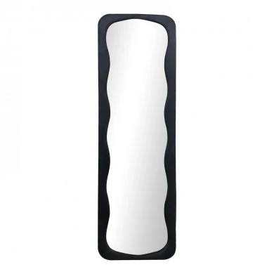 Lezour pakoworld velvet floor mirror in black shade 50x5x170cm