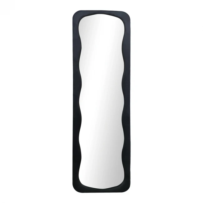 Καθρέπτης δαπέδου Lezour pakoworld βελούδο σε μαύρη απόχρωση 50x5x170εκ