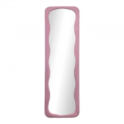 Καθρέπτης δαπέδου Lezour pakoworld βελούδο σε σάπιο μήλο απόχρωση 50x5x170εκ