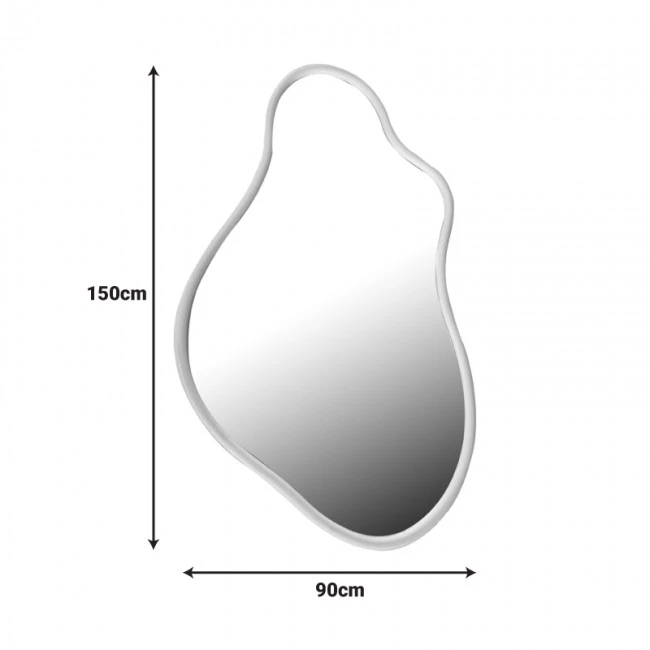 Mirror Decorde Inart wood in white color 90x3.5x150cm