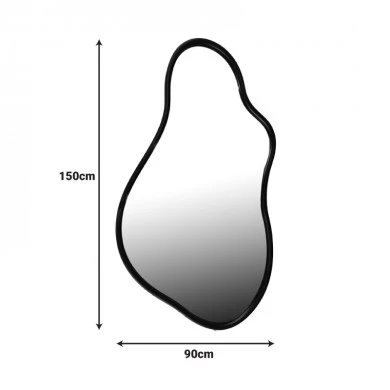 Καθρέπτης Decorde Inart ξύλο σε μαύρη απόχρωση 90x3.5x150εκ