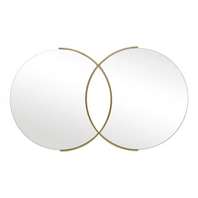 Καθρέπτης διπλός Miryata pakoworld μέταλλο σε χρυσή απόχρωση 105x3x60εκ