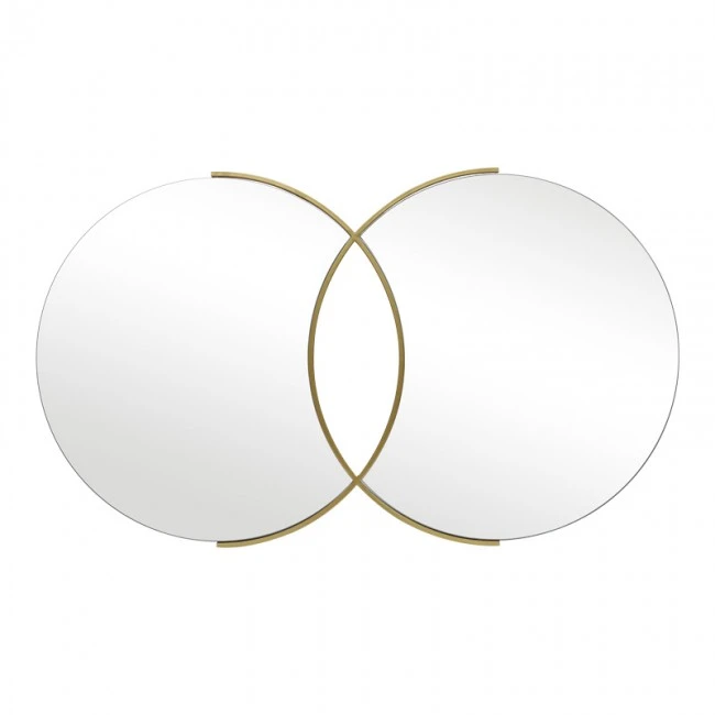 Καθρέπτης διπλός Miryata pakoworld μέταλλο σε χρυσή απόχρωση 105x3x60εκ