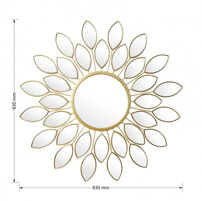 Καθρέπτης Flower pakoworld χρυσό 83x2.5x83εκ
