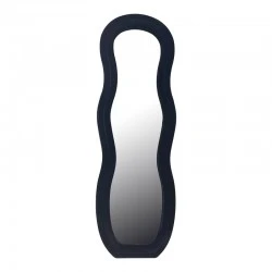 Καθρέπτης Glinde Inart βελούδο σε μαύρη απόχρωση 50x3.3x150εκ