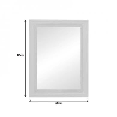 Mirror Joliene Inart  natural-antique white color mdf 60x80x2.1cm