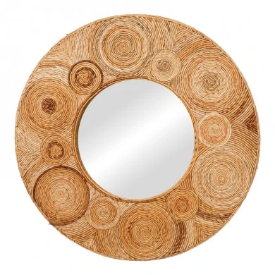Klare Inart mirror banana wood in natural shade D80x5cm