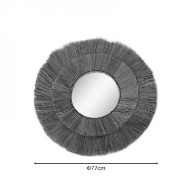 Mirror Lopo Inart natural grass D100x4cm