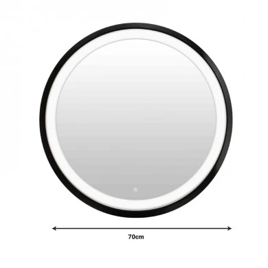 Mirror Led Starli Inart in black shade D70x5.5cm