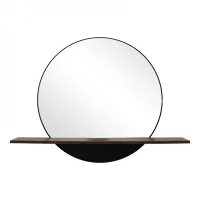 Mirror with shelf Salmin pakoworld metal in black shade 80x10x60cm