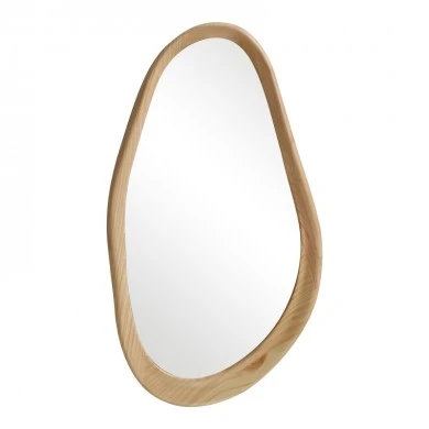 Oval mirror Baloa pakoworld mdf in natural shade 44x4x80cm