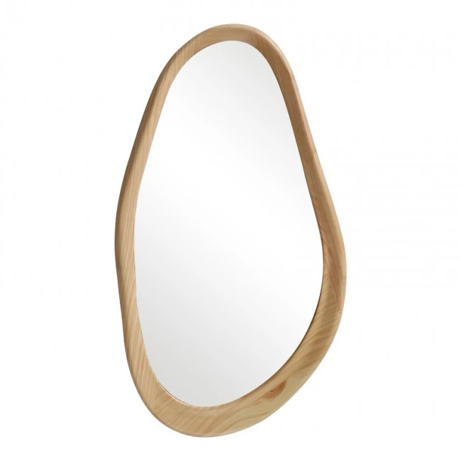 Oval mirror Baloa pakoworld mdf in natural shade 44x4x80cm