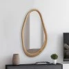 Oval mirror Baloa pakoworld mdf in natural shade 44x4x80cm