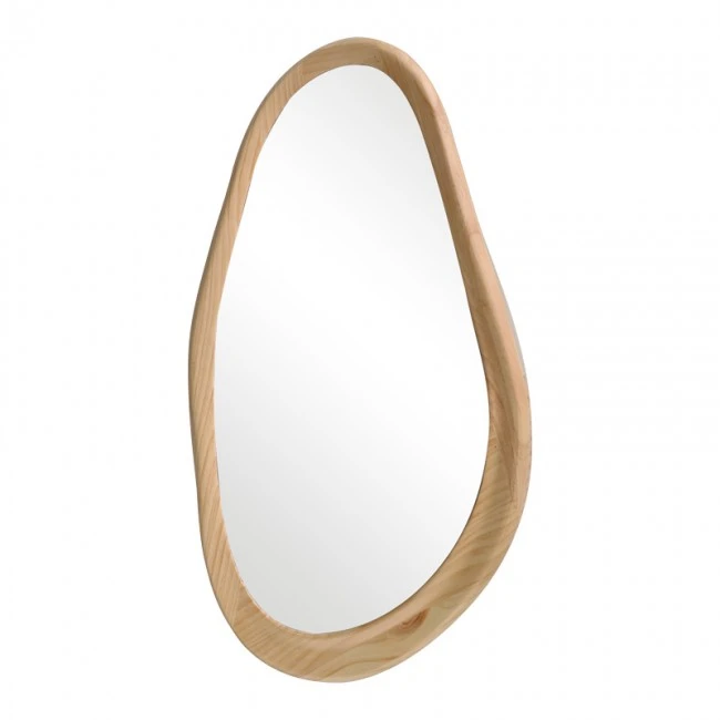 Oval mirror Baloa pakoworld mdf in natural shade 44x4x80cm